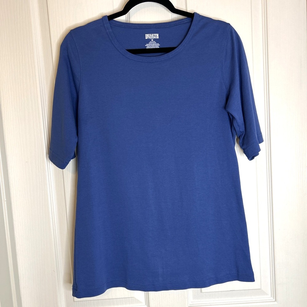Duluth Trading Short-Sleeve T-Shirt Longtail Blue Crew Neck Medium